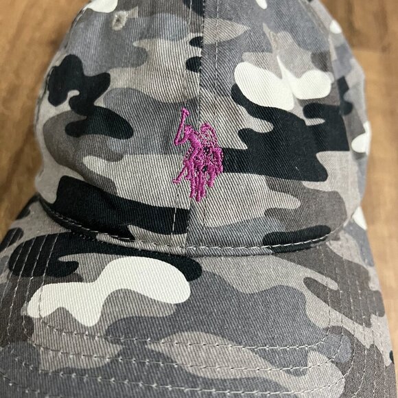 Polo Assn. Gray Camo Baseball Cap with Embroidered Logo - Picture 2 of 8